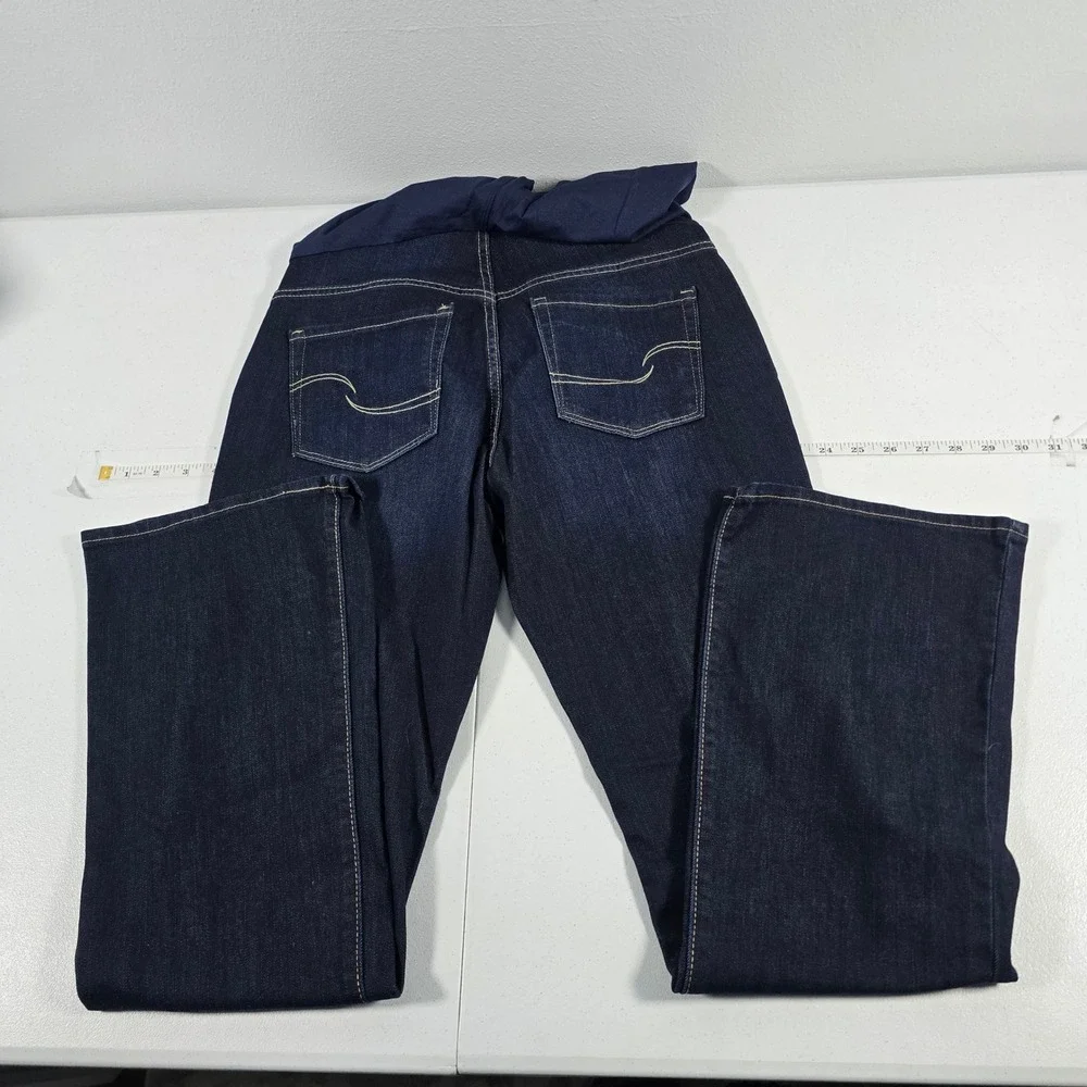 Signature by Levi Strauss‎ Maternity Bootcut Jeans Dark Wash Blue Sz L 816540003